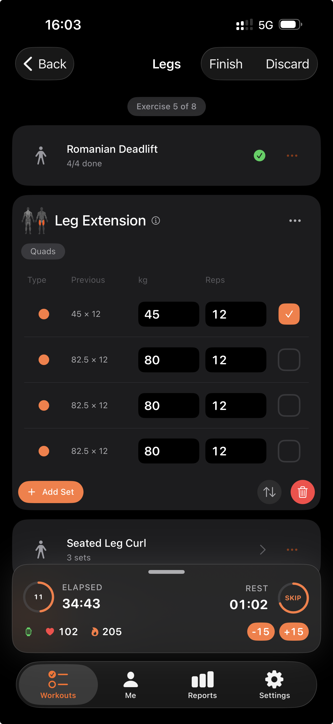 FoxFit workout tracking on iPhone